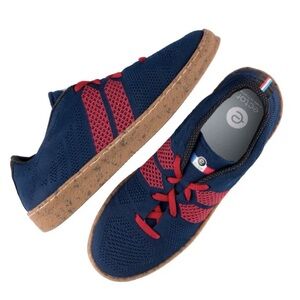 Ector Navy and Red French Casual Sneakers
